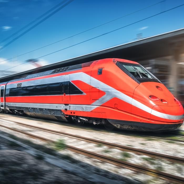 ilustracja przedstawiająca pociąg szybkobieżny